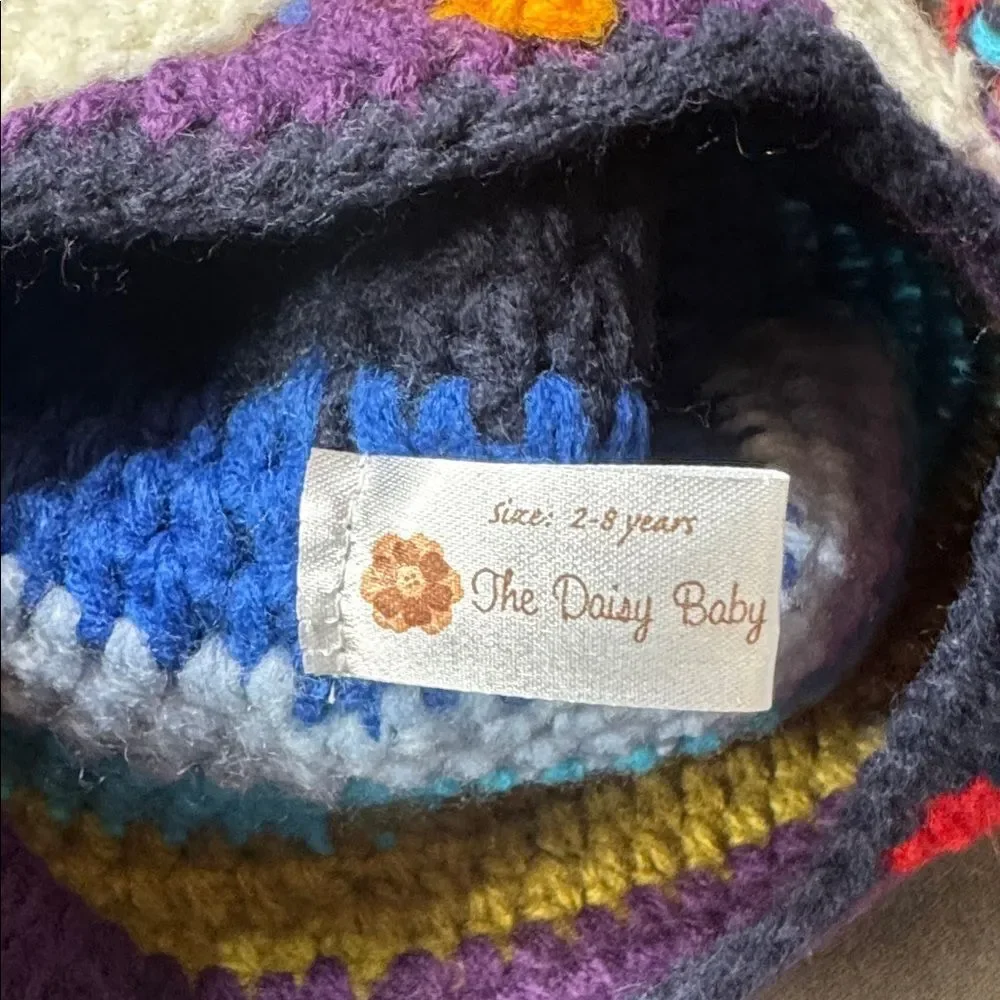 Daisy Baby Unisex Kids Colorful Owl Beanie Crocheted Photography 2-8 years NWT